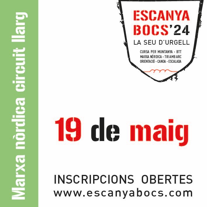 escanyabocs's tweet photo. Enguany la marxa Nòrdica de l'Escanyabocs presenta una ruta inèdia que uneix Andorra amb la Seu d'Urgell a través de corriols i fantàstiques vistes de casa nostra
Recorregut llarg. 20,91 km - 375 m desnivell positiu - 1.745m desnivell negatiu
Inscripcions https://t.co/2Ox3SEUdIr https://t.co/9LB152XlVk