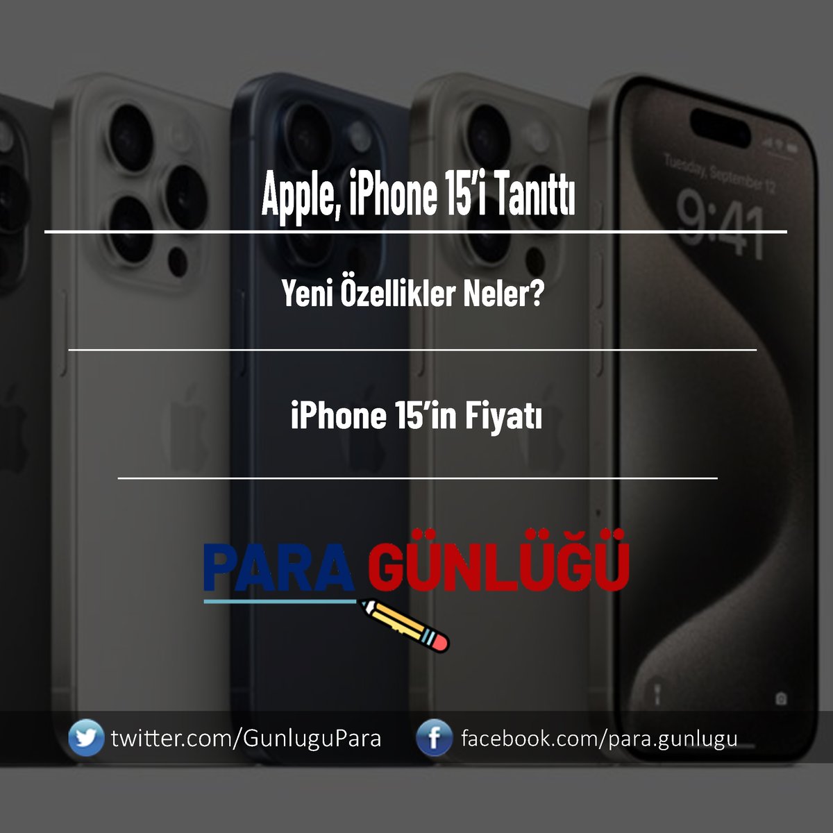 Apple, iPhone 15’i Tanıttı: Yeni Özellikler Neler? paragunlugu.com/apple-iphone-1… #paragunlugu