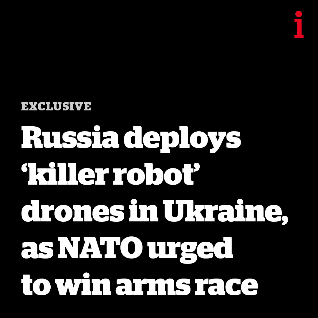 🧵 Russia is deploying new “killer robot” drones in Ukraine with an apparent ability to identify and destroy targets by using artificial intelligence, according to experts 🔴 Exclusive from @cahalmilmo: inews.co.uk/news/russia-ki…