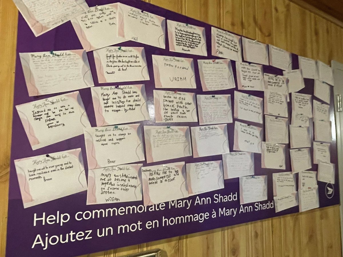 Buxton_Museum's tweet photo. Happy Monday!! We wanted to start your week off with some inspiration!!
We worked with Grade 5 students from Ms. Michelle and Ms. Esha’s classes from @prairieskycbe in Calgary, Alberta to commemorate the life and legacy of Mary Ann Shadd Cary! @michbech1976 @canadapostcorp https://t.co/RsWTingvGu