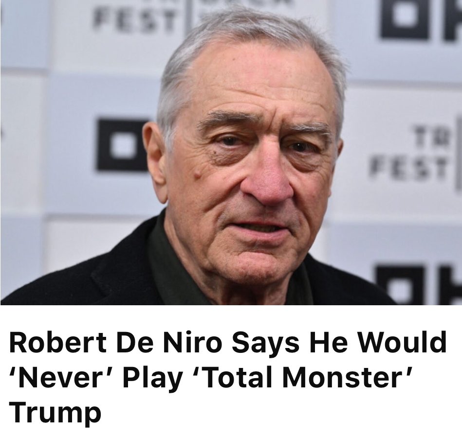 Once again, narcissist #RobertDeNiro thinks he's the center of the universe...