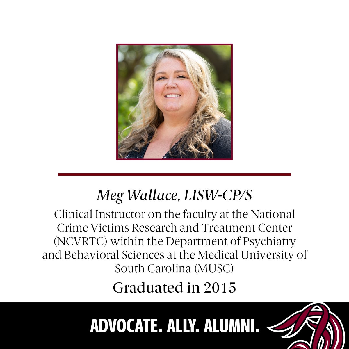 We want to highlight #COSW Alum, Meg Wallace, LISW-CP/S and the achievements she's made in her career! #empoweringsocialworkers #nasw #swmonth2024