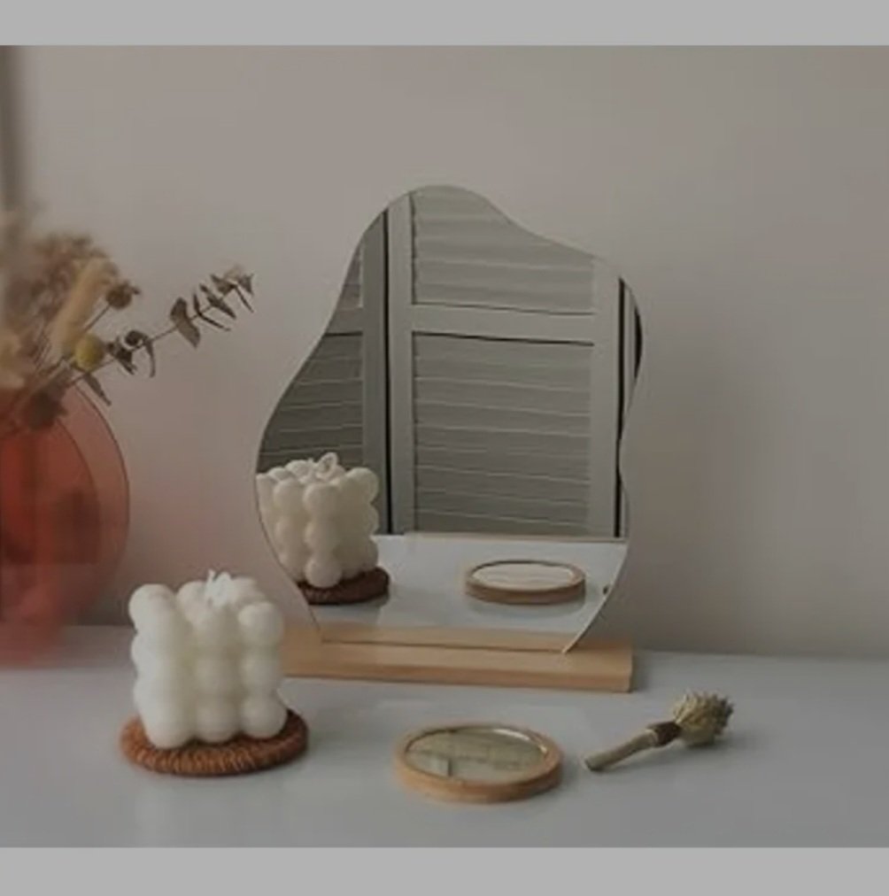 Aesthetic Vanity Mirror

UNIQUE IRREGULAR MIRROR - This cute cloud shape mirror is frameless. It will definitely add some character to your space.

#WoodenDecor #WoodenArt #RusticDecor #WoodenHome #NaturalDecor #WoodenFurniture #HandcraftedDecor #WoodenCrafts #WoodenDesign