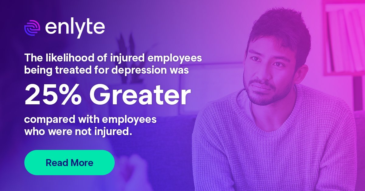 CoventryWC's tweet photo. The likelihood of injured employees being treated for depression was 25 percent greater compared with employees who were not injured.  The Coventry Network has behavioral health providers to support those injured workers in their path to recovery. https://t.co/zdQTgQRKG3 https://t.co/iwIixFocj4