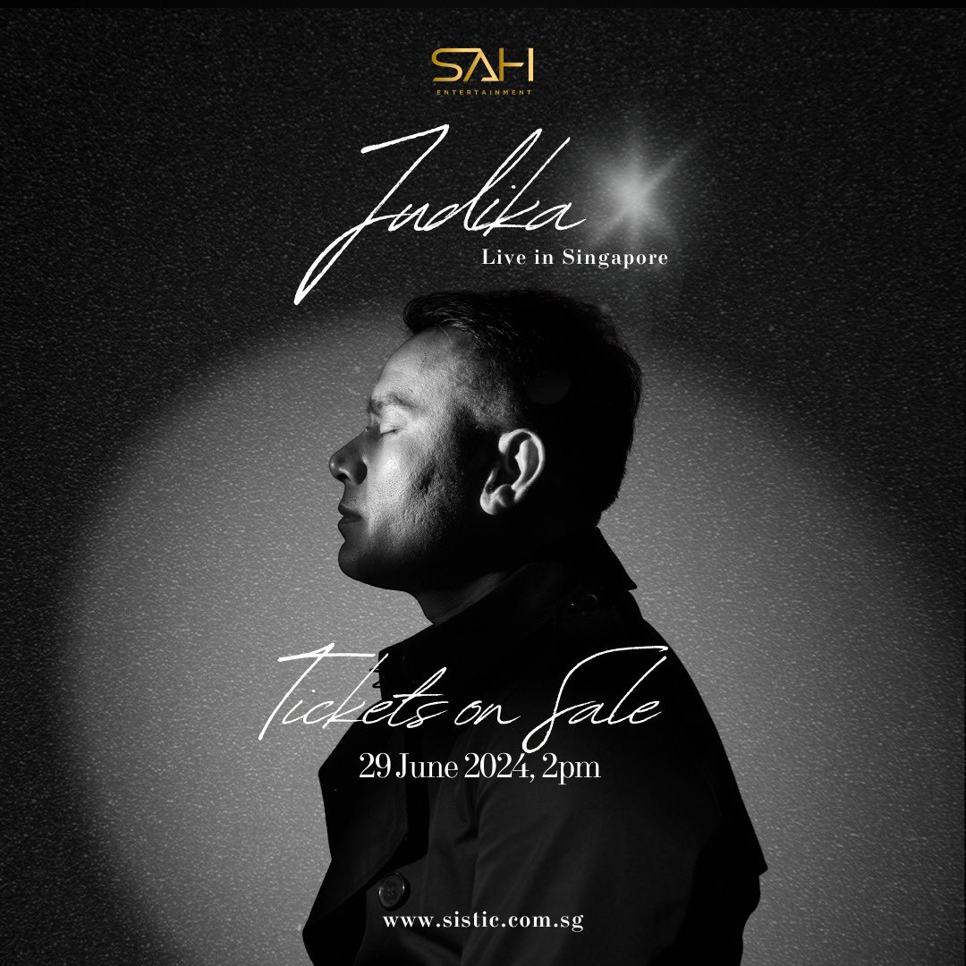 sufierashid1's tweet photo. JUDIKA Live in Singapore

𝑱𝒊𝒌𝒂𝒍𝒂𝒖 𝒌𝒂𝒖 𝒄𝒊𝒏𝒕𝒂, 𝒃𝒆𝒏𝒂𝒓-𝒃𝒆𝒏𝒂𝒓 𝒄𝒊𝒏𝒕𝒂...

📍 Star Theatre, Singapore
🗓️ Sat, 8 June, 8pm [SGT]
🎫 General Sale: Fri, 29 Mar, 2pm [SGT] https://t.co/COyJ9gmdlr