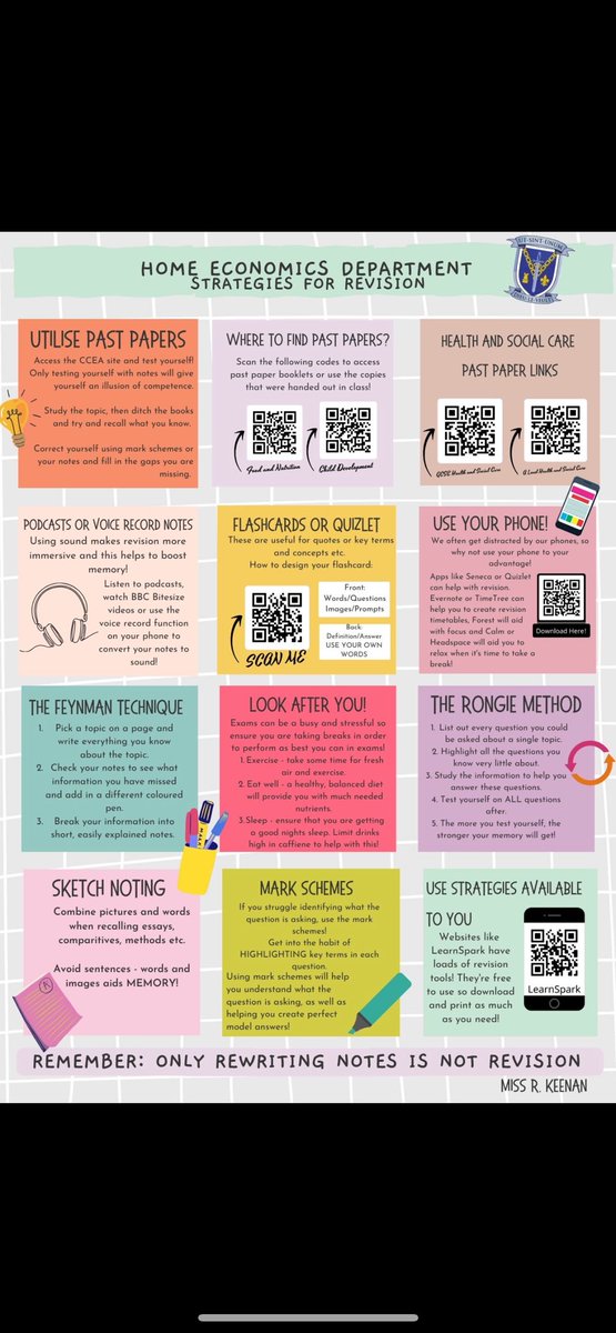 StgensHE DEPT👩🍳 (@stgenshe) on Twitter photo Calling all exam students… take a look at our Home Economics department revision strategies to help you with upcoming exam’s. Scan the QR codes for more info! <a href="/_stgens/">St. Genevieve's</a> <a href="/cathyaustin32/">Cathy Austin</a> Calling all exam students… take a look at our Home Economics department revision strategies to help you with upcoming exam’s. Scan the QR codes for more info! <a href="/_stgens/">St. Genevieve's</a> <a href="/cathyaustin32/">Cathy Austin</a>