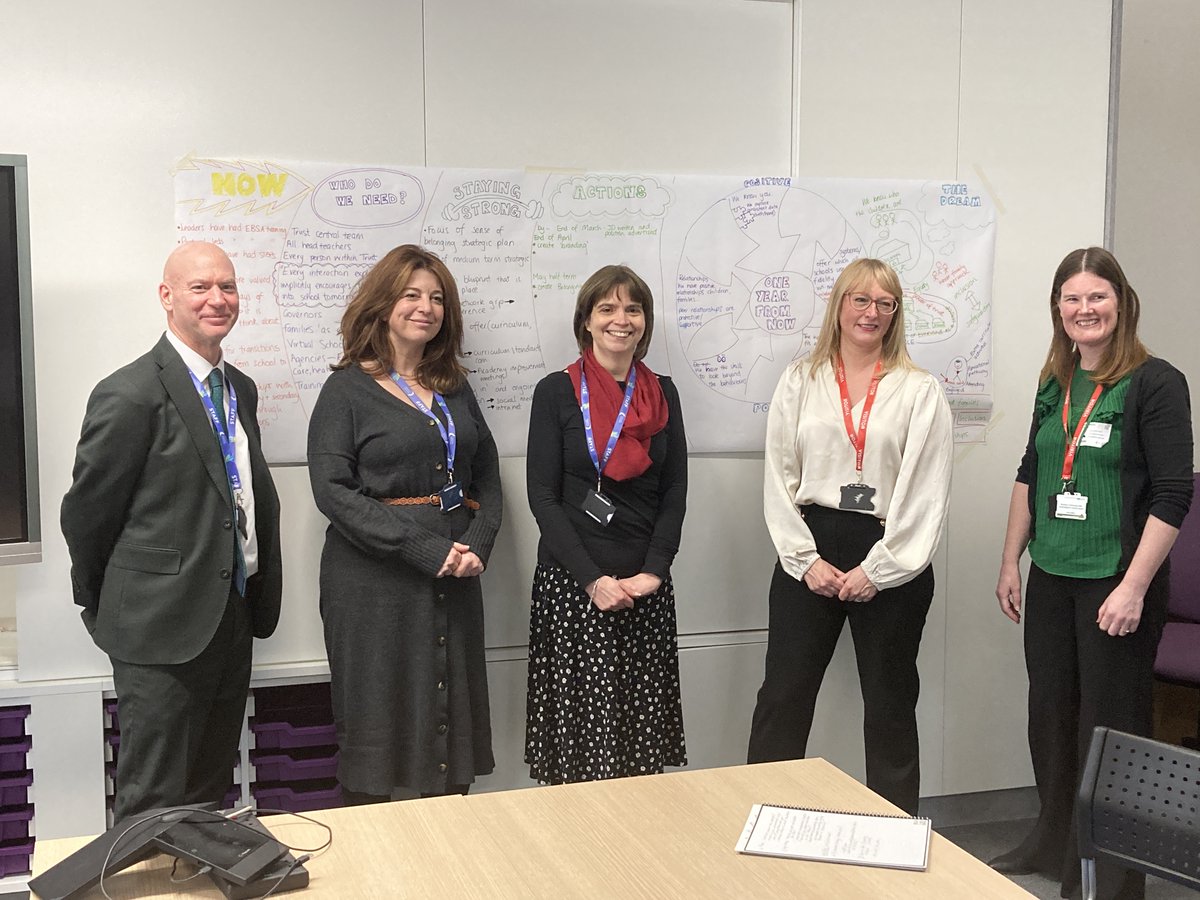 Last week, members of our central leadership team spent a productive morning working in partnership with @CambsVs🤝 The session involved completing a ‘PATH’ exercise focusing on raising the attendance of our most vulnerable pupils. #Inclusivity #TransformingTogether #Schools