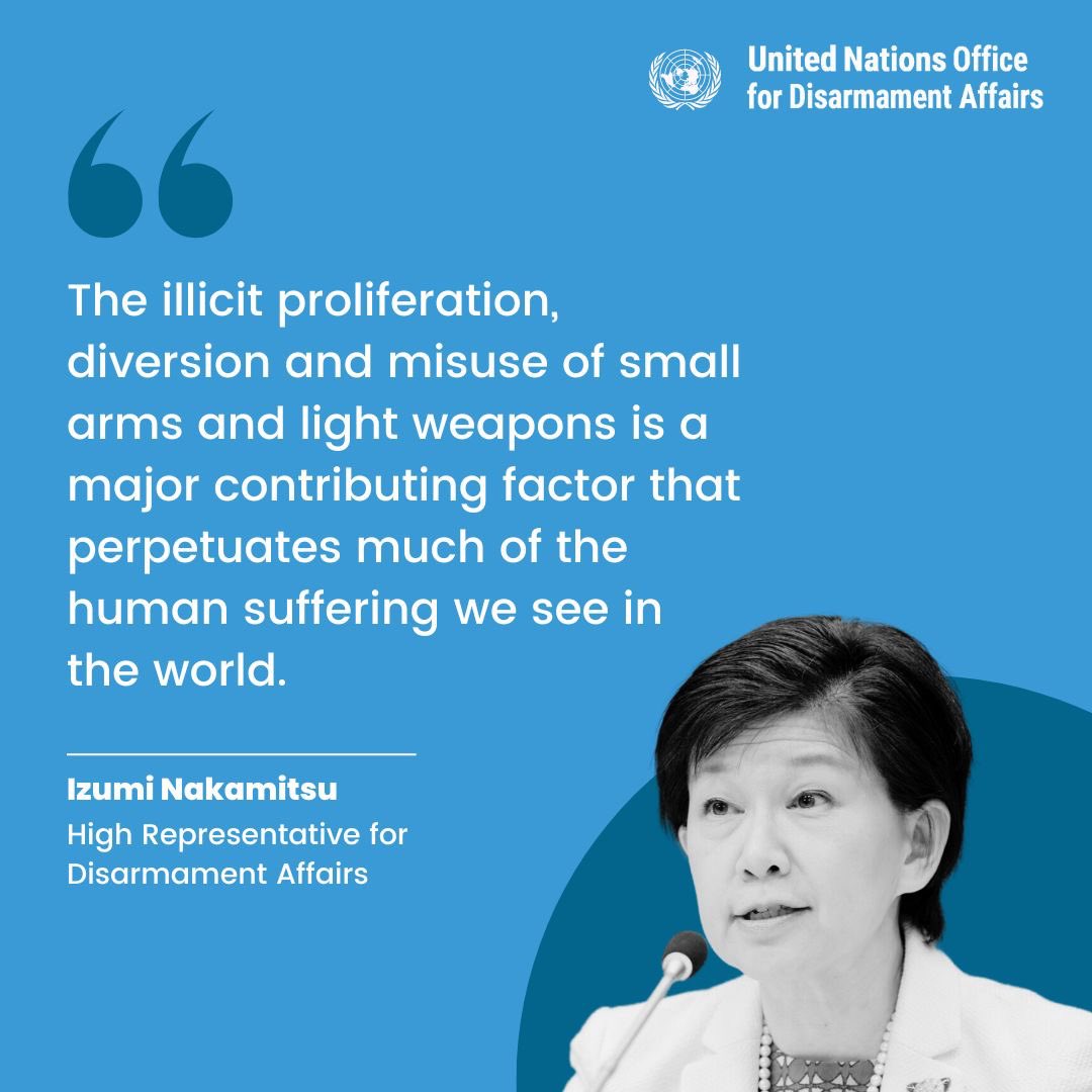 Illicit small arms & light weapons undermine sustainable peace, public security and socio-economic development. @UN_Disarmament’s @INakamitsu joined States from Latin America & the Caribbean at regional meeting that aims to tackle this problem. See ▶front.un-arm.org/wp-content/upl…