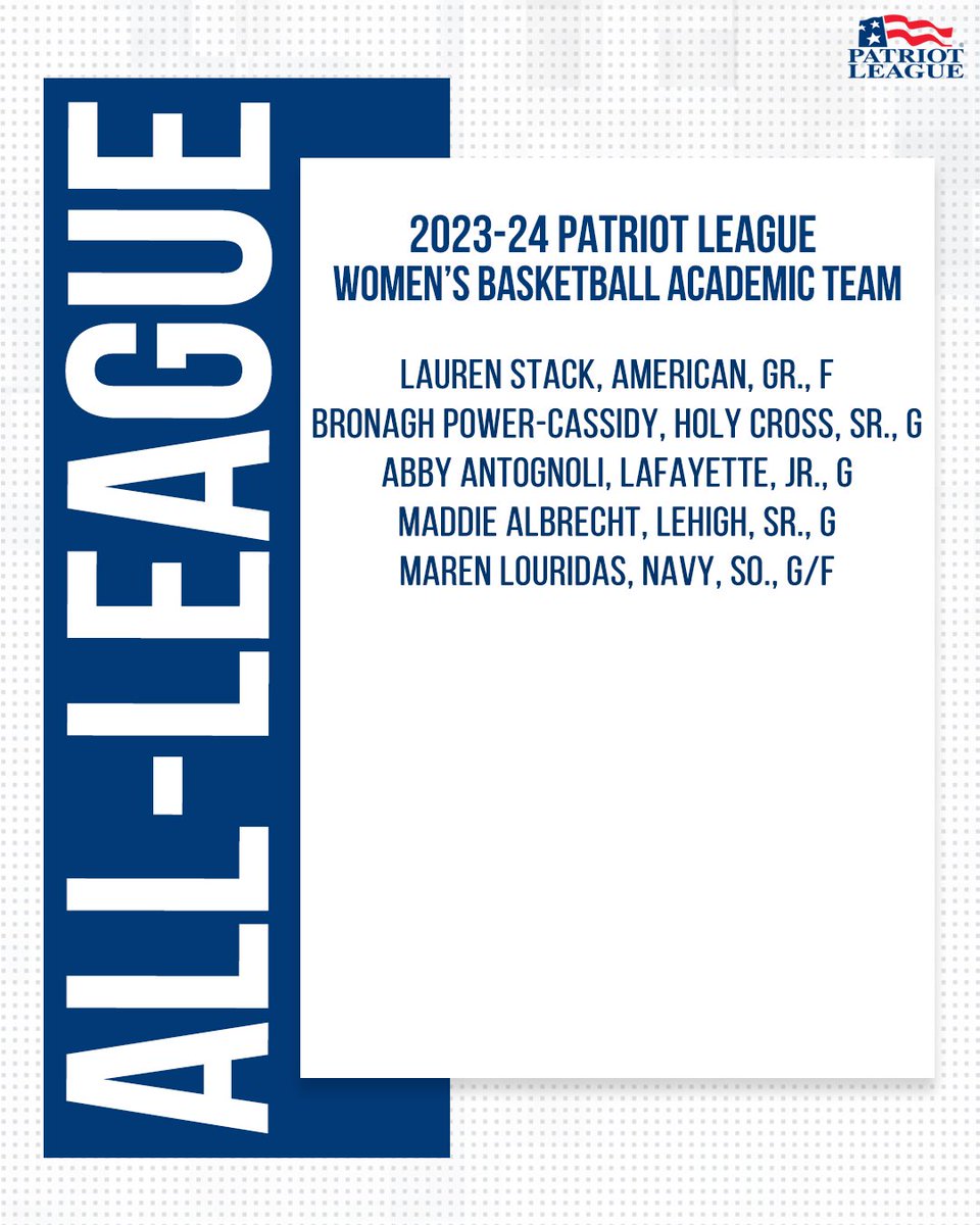 𝟮𝟬𝟮𝟯-𝟮𝟰 𝗣𝗮𝘁𝗿𝗶𝗼𝘁 𝗟𝗲𝗮𝗴𝘂𝗲 𝗦𝗰𝗵𝗼𝗹𝗮𝗿-𝗔𝘁𝗵𝗹𝗲𝘁𝗲 𝗔𝘄𝗮𝗿𝗱𝘀 The Academic All-Patriot League Team ⬇️ 🔗 bit.ly/43coJpX