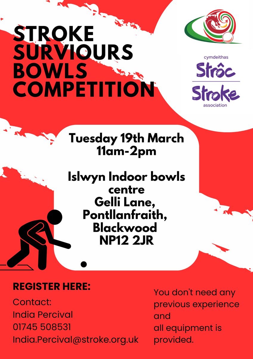 Richard Rees (@rich28rees) on Twitter photo Bowls for Stroke Survivors Competition on 19th March 2024 at Islwyn Indoor BC. Organised by <a href="/BowlsWales/">BowlsWales</a> in association with <a href="/StrokeWales/">Stroke Assoc Wales</a> . Contact India for Information and to add yourself to the list. #Bowls #strokesurvivors Bowls for Stroke Survivors Competition on 19th March 2024 at Islwyn Indoor BC. Organised by <a href="/BowlsWales/">BowlsWales</a> in association with <a href="/StrokeWales/">Stroke Assoc Wales</a> . Contact India for Information and to add yourself to the list. #Bowls #strokesurvivors
