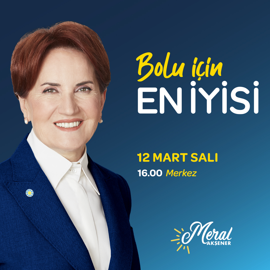 📍12 Mart Salı günü (yarın);

🕧12:30'da Düzce Merkez'de
🕓16:00'da Bolu Merkez'de esnaflarımızı ziyaret edeceğiz.

31 Mart'ta milletimizle birlikte demokratik millî yükselişimizi başlatmaya geliyoruz!

Önce yerelde sonra tüm Türkiye'de!