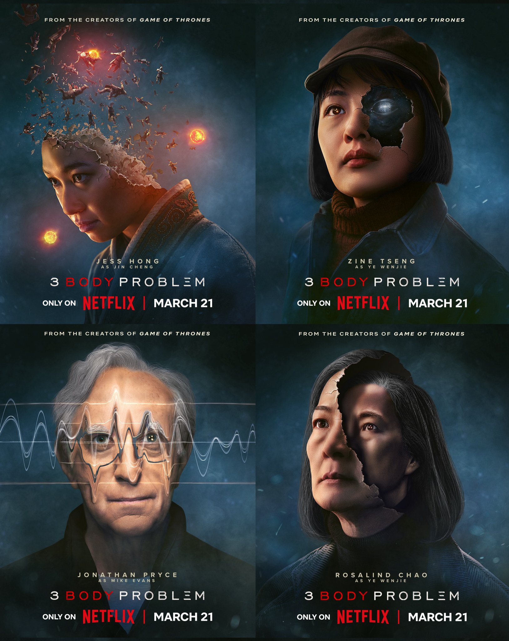 Nieuwe 3 Body Problem karakterposters op Netflix België