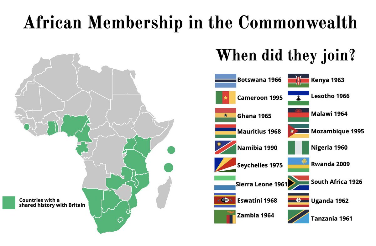 Several countries commemorate #CommonwealthDay today under the 2024 theme of “One Resilient Common Future: Transforming our Common Wealth.” Is the #Commonwealth still relevant for African countries? Here are some Commonwealth facts and questions to consider! A #thread