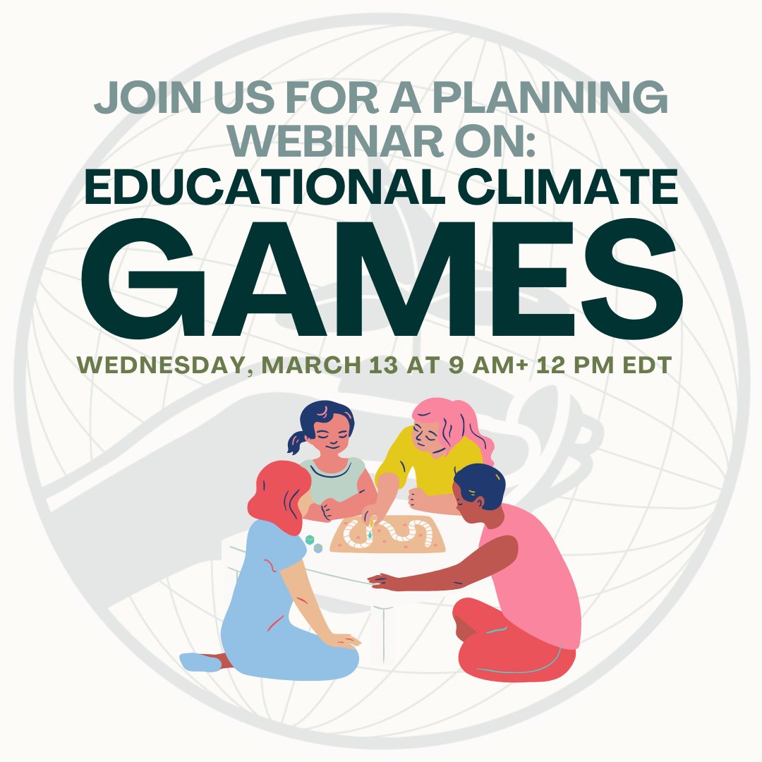 During the upcoming planning webinar, we invite our network of climate leaders to network and coordinate with other hosts from around the world. We will highlight educational climate games you can use during your classes and events. Register at the link in our bio.