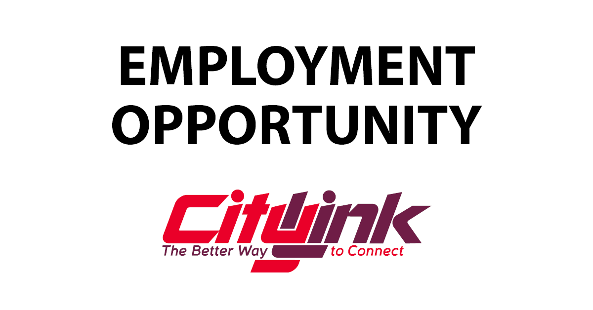 Employment Opportunities: CityLink currently has job openings for several positions, including the Director of Marketing, HR Generalist, & Diesel Mechanic. Please visit our website to apply or share with anyone you know who may be interested! bit.ly/44ySUaZ