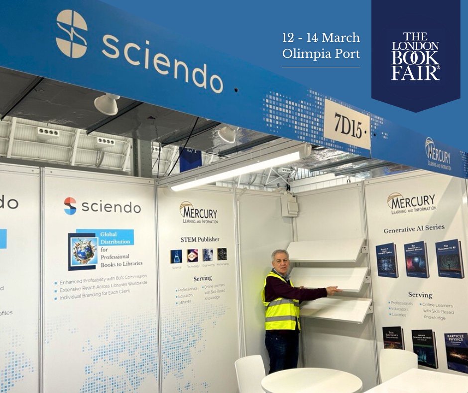 Let's kick off this week with a burst of excitement and new opportunities! 🎉 

Together with our partners, <a href="/sciendo_/">Sciendo</a>  we're thrilled to set up our 𝐁𝐨𝐨𝐭𝐡 𝟕𝐃𝟏𝟓 at 𝐓𝐡𝐞 𝐋𝐨𝐧𝐝𝐨𝐧 𝐁𝐨𝐨𝐤 𝐅𝐚𝐢𝐫!   

Don't miss this unique opportunity to join us tomorrow! 🤝