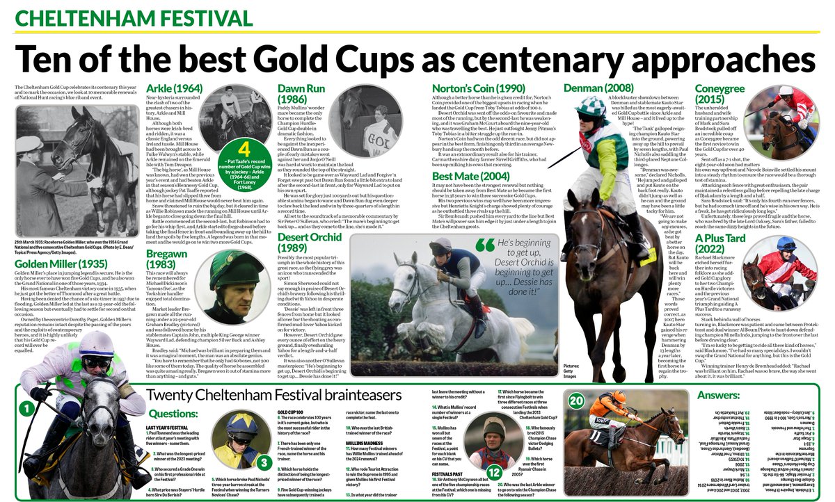 For this week's Cheltenham Festival @CheltenhamRaces several @NatWorldPub titles will be publishing an eight-page preview supplement designed by the Hub. Contributions by @stuie1511, @danielbailey100, @MichLockwood10 and Aidan Townsend. #CheltenhamFestival #horses #equestrian