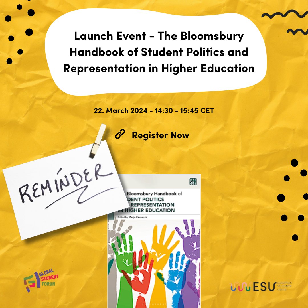 🌍 Exciting news! 🚀 Save the date for the global launch event on March 22, 2024, 14:30-15:45 CET! 🗓 Global Student Forum 🔗Registration for the event here: tinyurl.com/Handbook-Launch