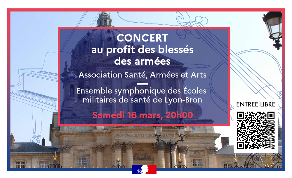 📅16/03 Église Notre Dame de la Nativité du #ValdeGrâce Venez témoigner votre soutien aux blessés des armées lors du concert organisé par l'association Santé, Armées et Arts @sant_arts en partenariat avec les Écoles militaires de santé @bron_esa Entrée libre❗️ #SolidaritéDéfense