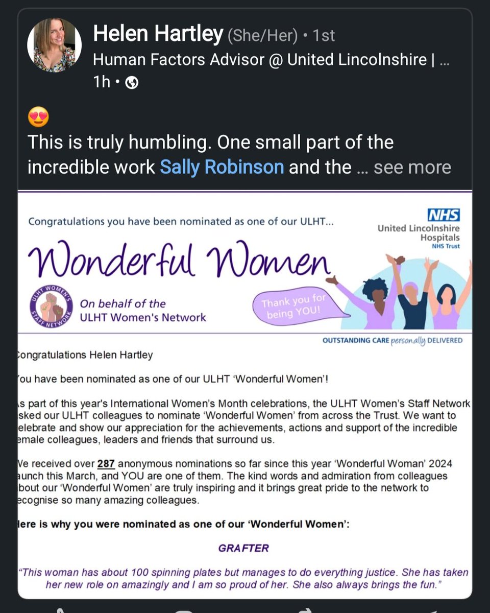 Week 2 and we have had over 287 Wonderful Women nominatioms so far! 💜 #LincsIWD