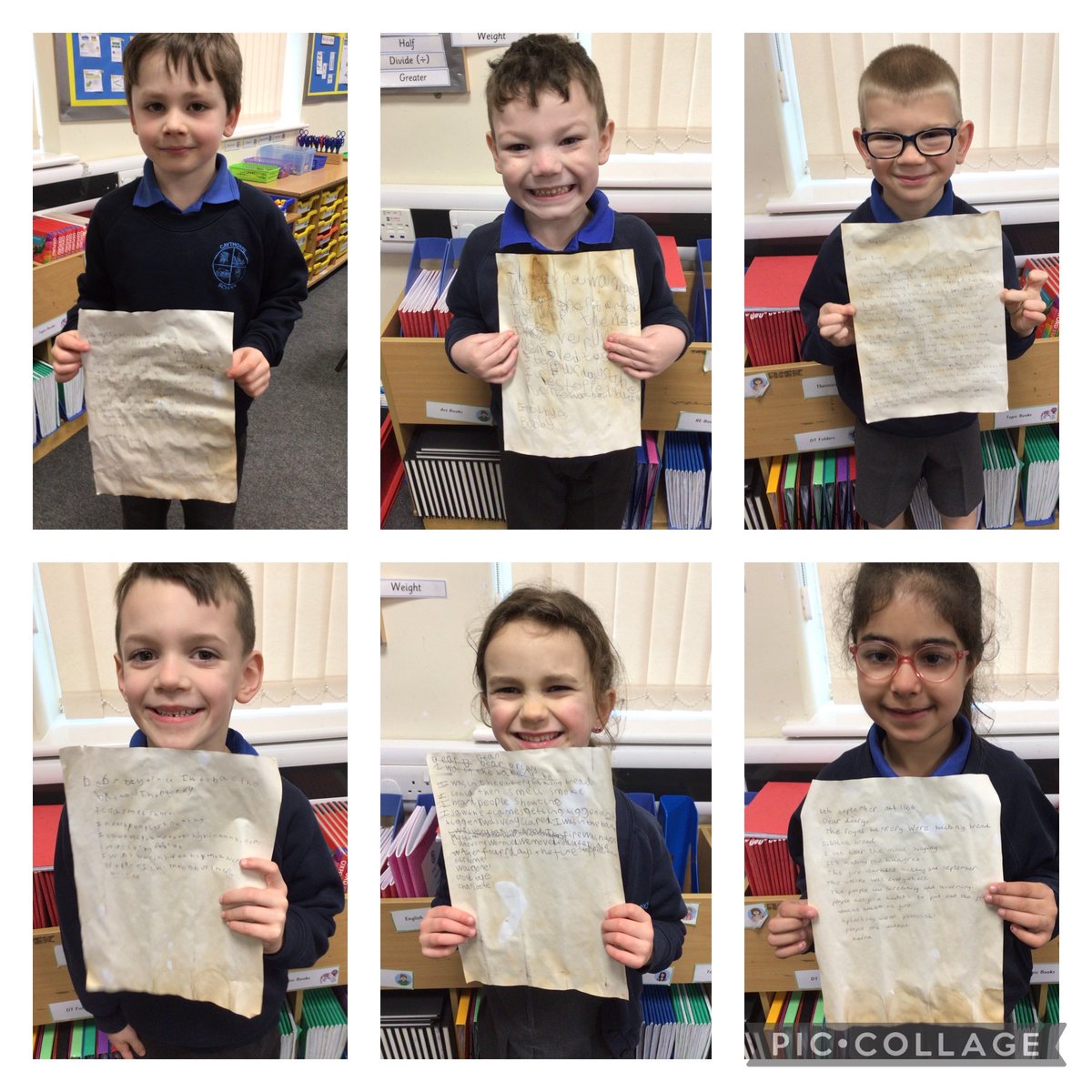 CaythorpeSchool's tweet photo. Neverland created #diaryentries as if they were present on #PuddingLane during #TheGreatFireofLondon They ordered events chronologically, considered their #emotions at each point and then stained their published pieces to make them look old! @CITacademies @WSHEnglishHub https://t.co/hkikHT6NpO