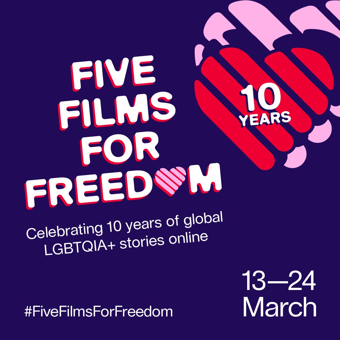 The countdown to #FiveFilmsForFreedom 2024 is on! 🎞️🌈 As we approach our 10th annual showcase with @BFIFlare, join us in embracing LGBTQIA+ stories that inspire. Watch 13 - 24 March for free online. Spread the word ➡️ britishcouncil.org/five-films #LoveIsAHumanRight #BFIFlare