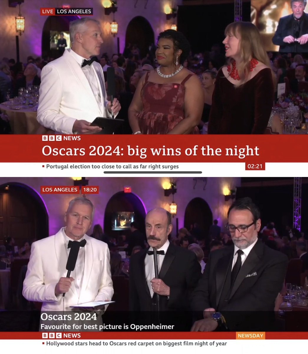 Congrats to all the winners and big thanks to our stellar panel of Oscars gurus ⁦@ReignOfApril⁩ ⁦@TheAmyNicholson⁩ ⁦@tombrook⁩ ⁦@PDergarabedian⁩ A fun night at the home of Academy Awards #1, Hollywood Roosevelt Hotel’s Blossom Room ⁦@BBCNews⁩