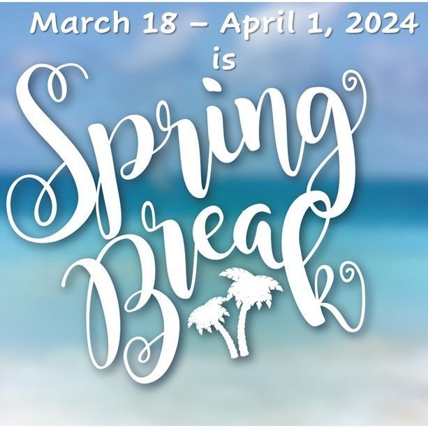 Spring Break is quickly approaching! The office will be closed and classes will not be in session March 18 - April 1, 2024 inclusively. Classes/Courses will resume and the office will be open on April 2, 2024. #mysd35community #think35 @langleyschools @sd35careered @sd35aviation