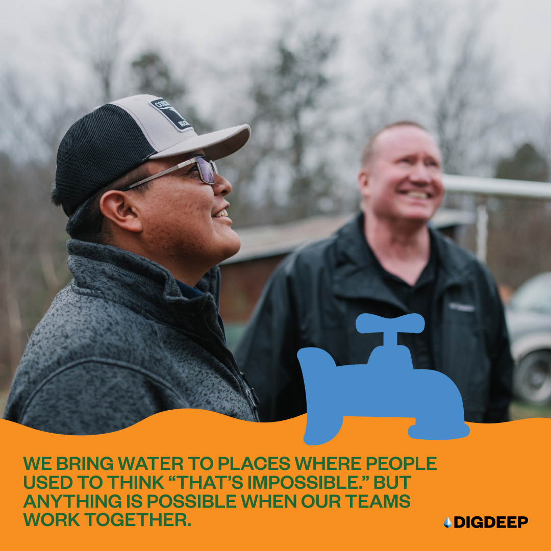 Our teams are working to bring water to places where people used to think “that’s impossible”. But anything is possible when our teams work together. From the Navajo Nation to Appalachia, teamwork is what we live for at DigDeep. #WorldWaterDay