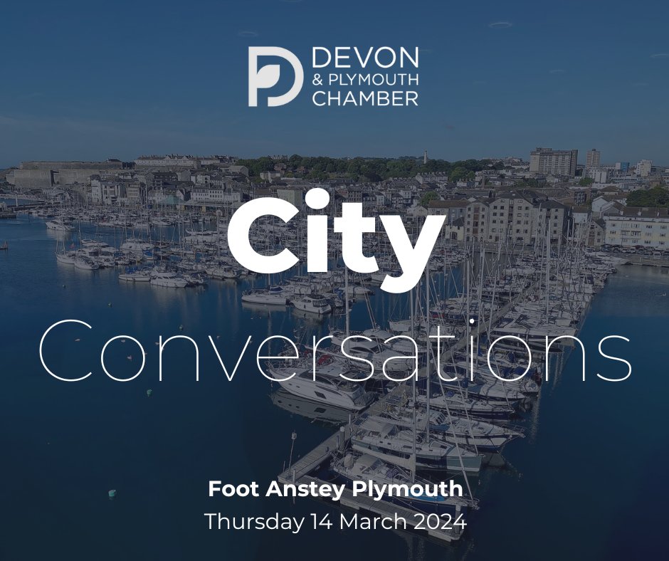 We still have limited spaces for our #CityConversations event this Thursday (14 March) at @FootAnstey in Plymouth 🗣 If you would like to attend, email our Events Executive Kelly Smith at kelly.smith@devonchamber.co.uk 📧 Find out more here ⬇️ bit.ly/3v4CBGk