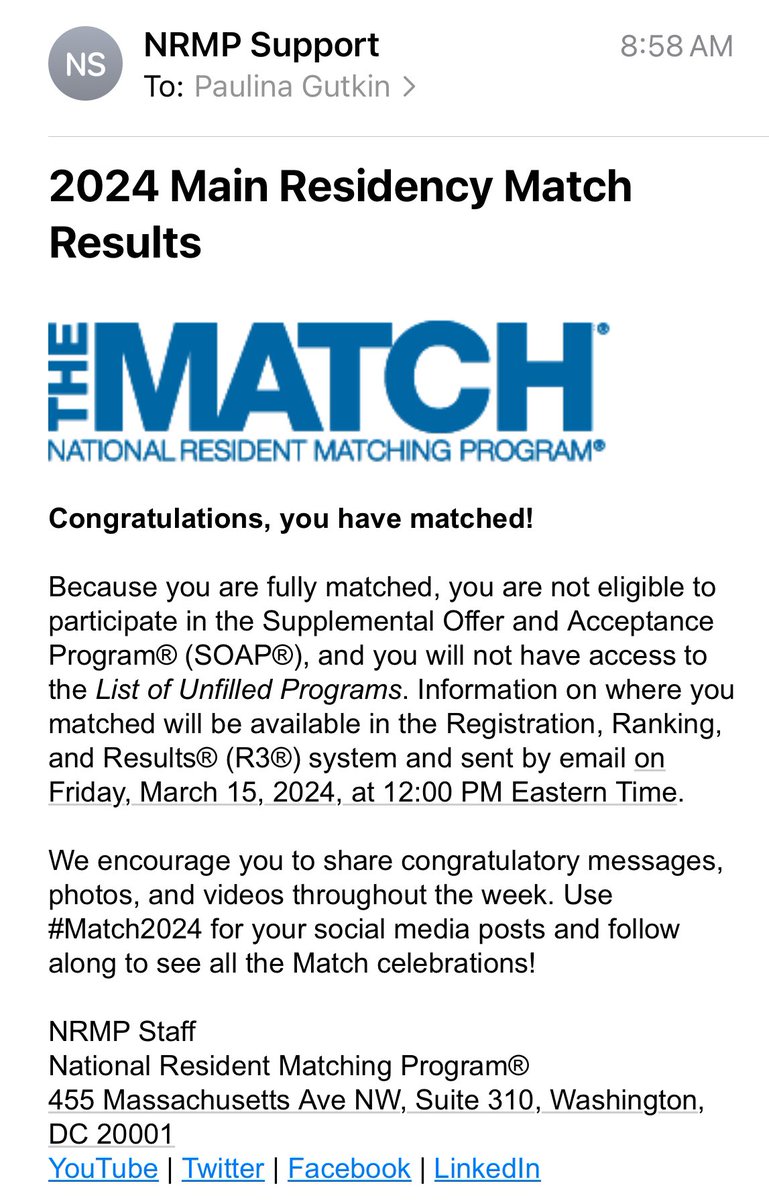 Ecstatic that I’m going to be a surgeon!No matter where I end up on Friday, I’m so excited to be able to do the specialty I love🎉

#Match2024 #GenSurgMatch2024