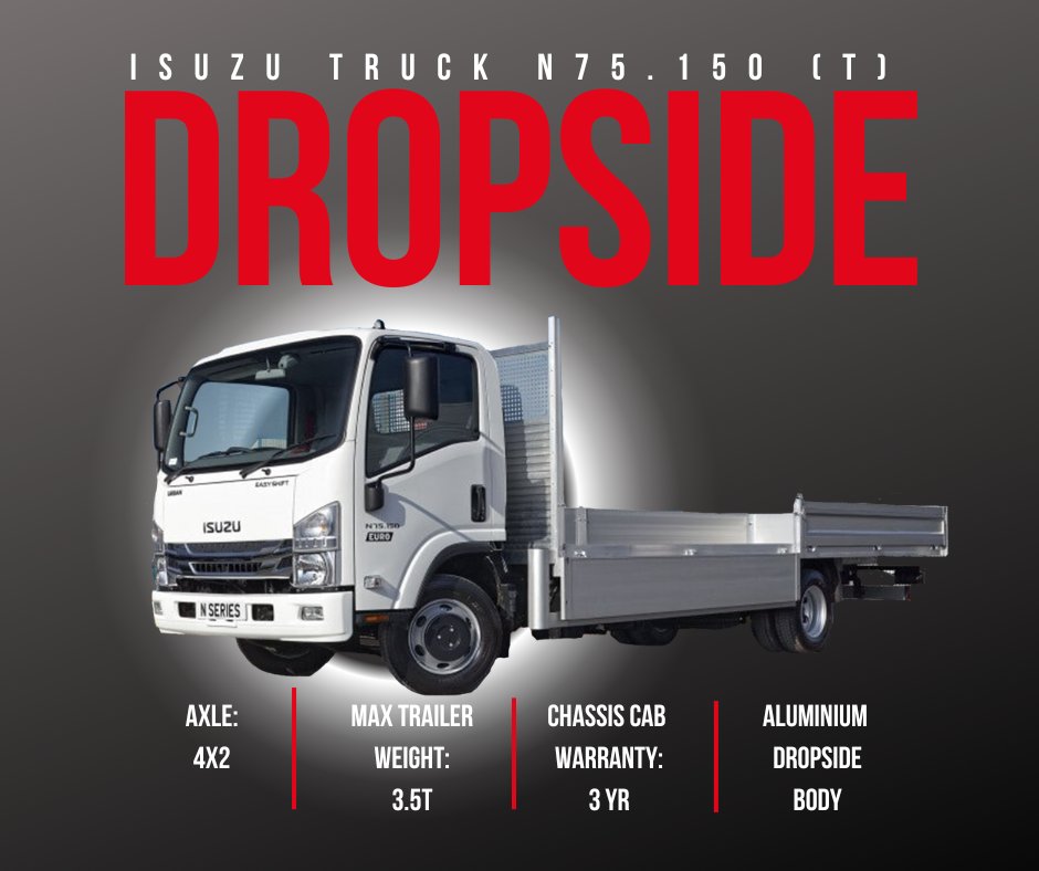 Boost your business with the @IsuzuTruckUK N75.150 ( T ) Dropside! 💪 Reliable, easy to load/unload and pairs perfectly with forklifts. Perfect all rounder!. In stock now! Talk to us today and increase productivity! #rhcv #isuzutruckuk #toughtrucks #construction #landscaping 🚚