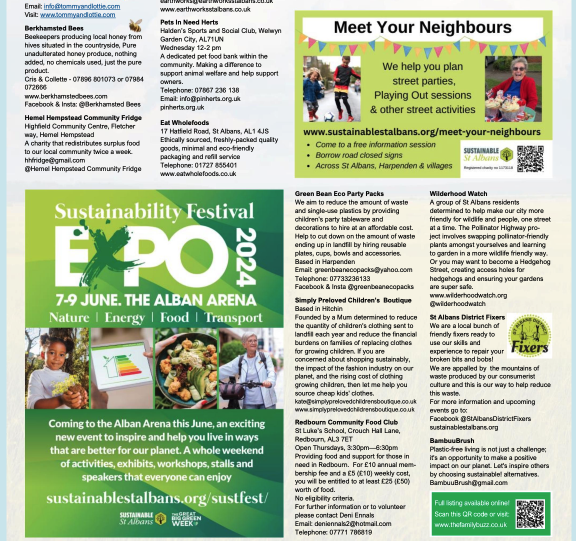 Playing Out St Albans District (@playingoutsta) on Twitter photo Thrilled to be in the #StAlbans and #Harpenden issue of new local mag Family Buzz - huge thanks to them. Great also to see the <a href="/SustainableStA/">Sustainable St Albans</a> Expo advertised (7-9 June Albans Arena) and a lovely pic from our friends <a href="/tommyandlottie/">tommy & lottie</a> on the cover!
thefamilybuzz.co.uk/stalbans Thrilled to be in the #StAlbans and #Harpenden issue of new local mag Family Buzz - huge thanks to them. Great also to see the <a href="/SustainableStA/">Sustainable St Albans</a> Expo advertised (7-9 June Albans Arena) and a lovely pic from our friends <a href="/tommyandlottie/">tommy & lottie</a> on the cover!
thefamilybuzz.co.uk/stalbans