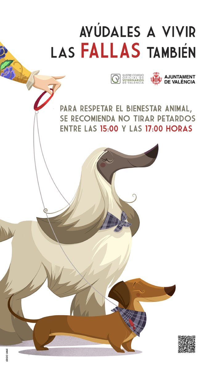 🐶La campaña de la concejalía de #BienestarAnimal y @icovvalencia conciencia a la ciudadanía sobre la convivencia con las mascotas en las #Falles24. Recuerda que para respetar el bienestar animal, se recomienda no tirar petardos entre las ⏰15 y las 17 horas.