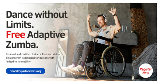MDDisabilities (@mddisabilities) on Twitter photo Are you looking for a FREE and virtual opportunity to connect with others in a healthier way? Disability Partnerships has high-energy Zumba sessions designed for persons with limited to no mobility and seniors. Register for free at disabilitypartnerships.org/events... Are you looking for a FREE and virtual opportunity to connect with others in a healthier way? Disability Partnerships has high-energy Zumba sessions designed for persons with limited to no mobility and seniors. Register for free at disabilitypartnerships.org/events...