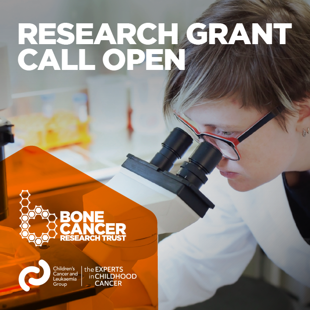 cclguk's tweet photo. New research grant call OPEN! 🔬 ✨ We are thrilled to announce a new collaboration with @BCRT to fund cutting-edge research into osteosarcoma and Ewing sarcoma. Find out more and apply at: https://t.co/qlQ9qBnllM  #Research #Collaboration #SurvivingThriving #UntilTheresACure https://t.co/nA1hL0KNti