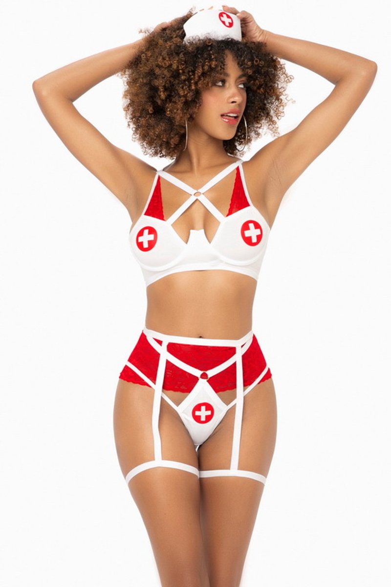sexy lingerie twitter WOAH Seductive Two Piece Open Crotch Sexy Lingerie for Intimate Night main image 1