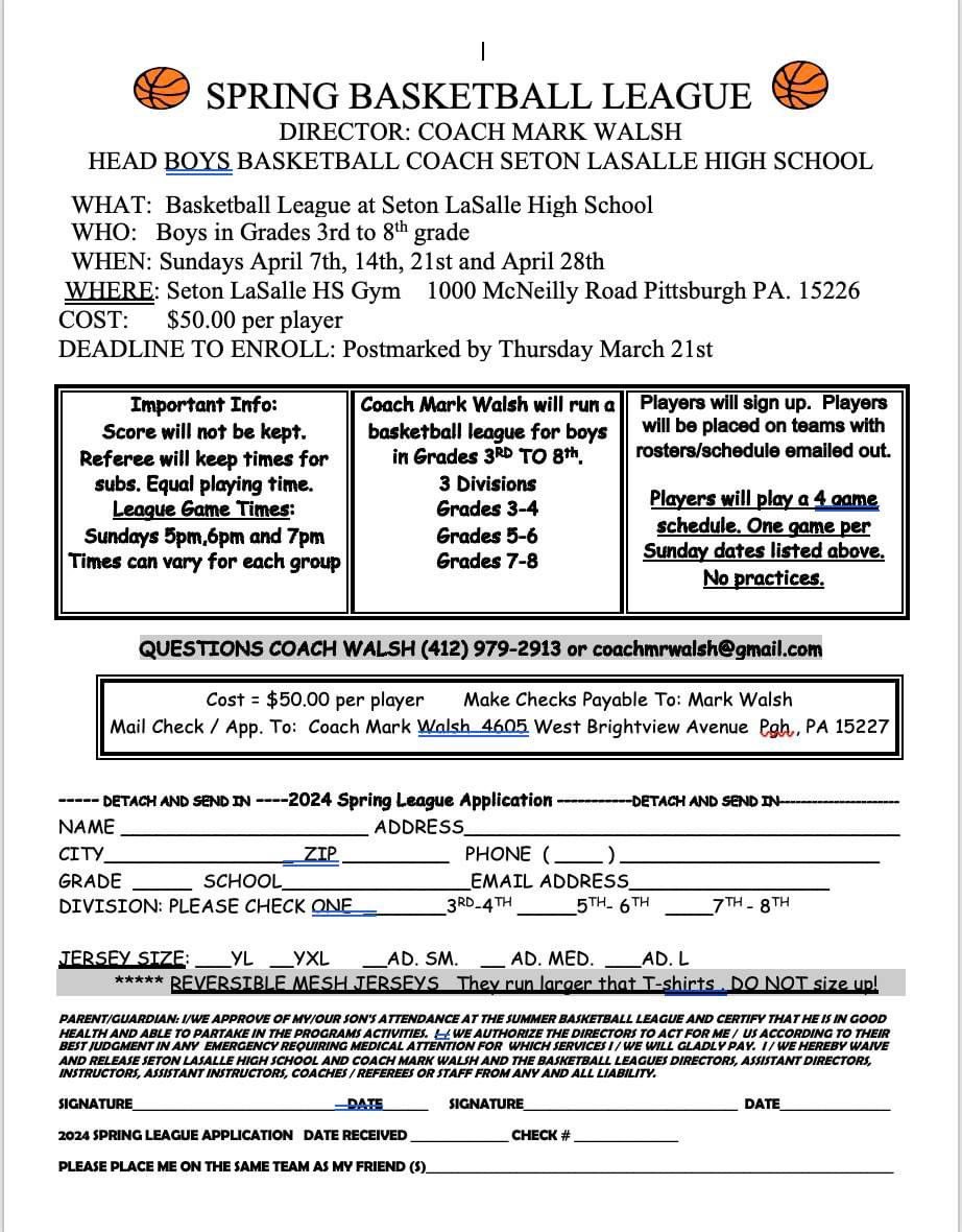 Seton LaSalle Boys Baskstball🏀 (@slshoops) on Twitter photo Information about our Youth Spring Basketball League! <a href="/SLS_Athletics/">Seton LaSalle Athletics</a> Information about our Youth Spring Basketball League! <a href="/SLS_Athletics/">Seton LaSalle Athletics</a>