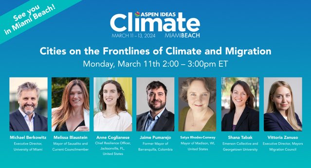 Climate-related disasters are becoming more frequent,more brutal&more destructive.Some people will deny or doubt #ClimateMigration or #ClimateDisplacement ,but because it’s not yet on your door,it doesn’t make it non-existent.A great session @AspenInstitute @ClimateMigCncl