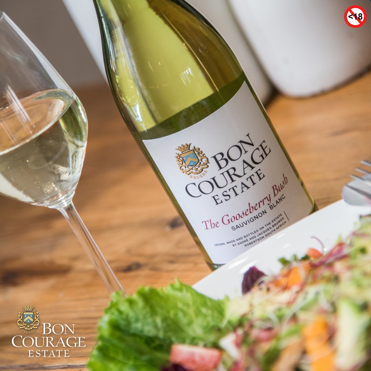 Enjoy a crisp glass of our Gooseberry Bush Sauvignon Blanc on a warm evening. This award winning wine is excellent with seafood, pasta, grilled chicken kebabs and fresh summer salads. #boncourage #exceptionalquality