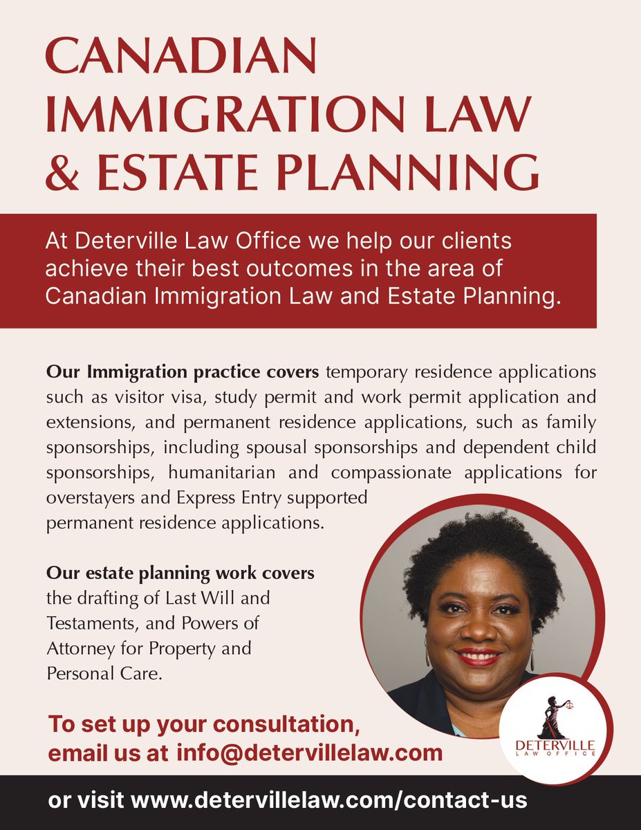 Do contact us for your Canadian Immigration and Ontario Estate Planing needs.

#CanadaImmigration #ResidencePermit #PermanentResidence #EstatePlanning #LastWill #PowerOfAttorney