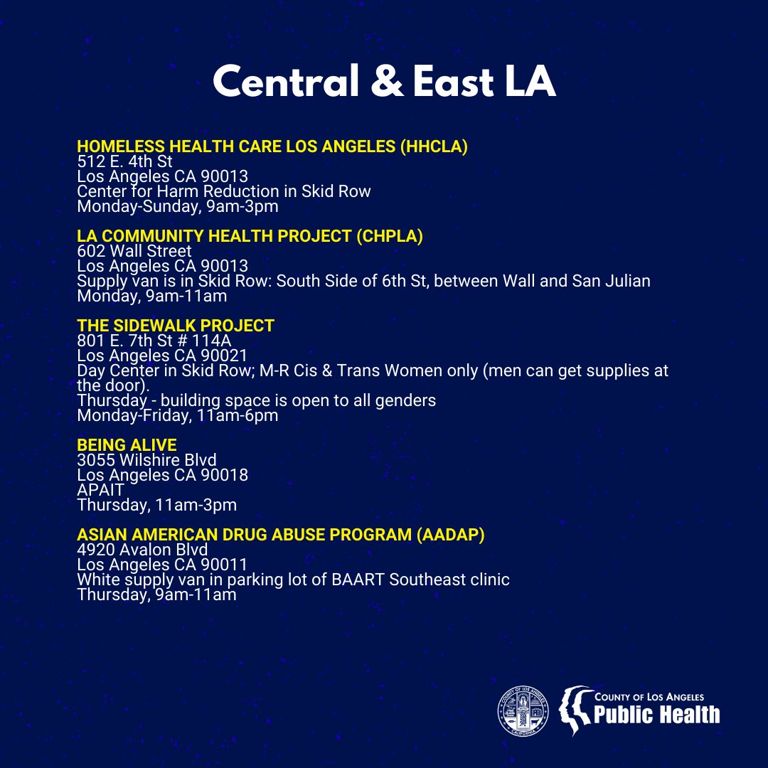 Naloxone is a lifesaving medication that reverses an opioid overdose. Swipe through to learn where you can get naloxone for FREE in LA County or visit FentanylFrontline.org to find a location near you.

1/2