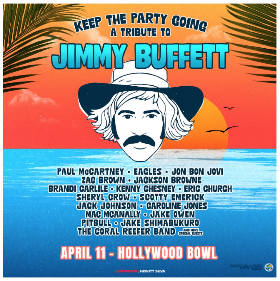 JDSpradlin's tweet photo. The show is on a @LiveNation stage and the tickets go on sale Friday 15 March at 10am through @Ticketmaster.
o0 #BubblesUp o0
~ @JimmyBuffett ~
Cheers &amp; Fins Up!!!
~~~/)~~\o/~~(\~~
≈≈@RadioMville≈≈
@SiriusXM~#Ch24 https://t.co/jcPRJNpKUX