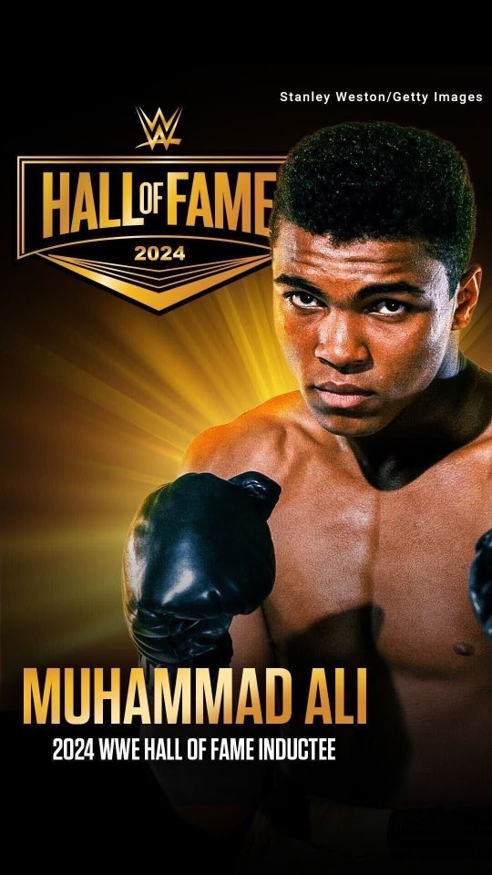 Many claim to be great, but only one man is 'The Greatest'. Muhammad Ali transcended sport to become a global icon who captivated and impacted the world like no other. @WWE is honored to induct “The Greatest” Muhammad Ali into the #WWEHOF.