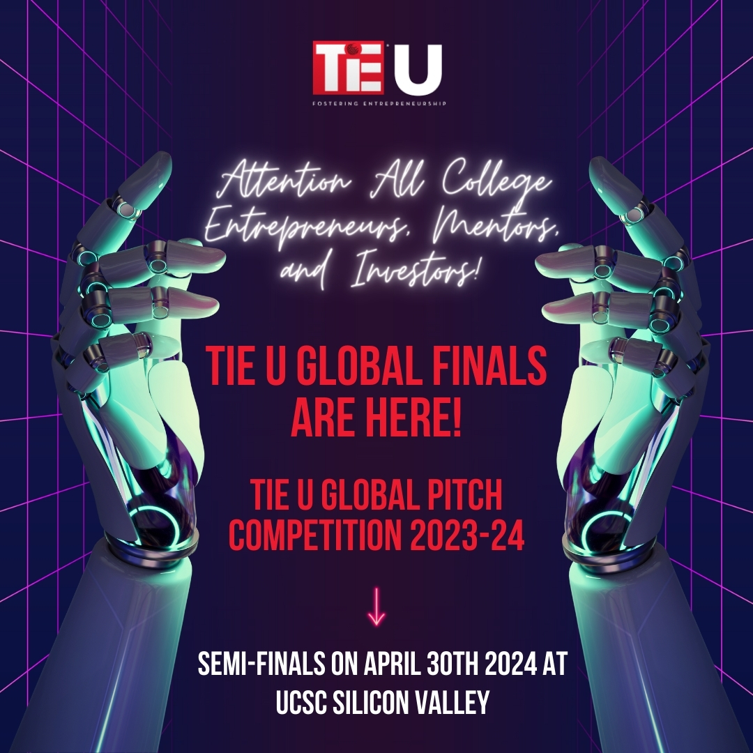 Calling All Student Entrepreneurs! 

Showcase Your Startup at TiE U Global Pitch Competition 2023-24 and Win Big. 👍 

Semi-finals on April 30th at UCSC Silicon Valley and Finals on May 1st at TiECON SV. 

🚀 Don't Miss Your Chance to Pitch for Success!

#TiEU #StartupCompetition