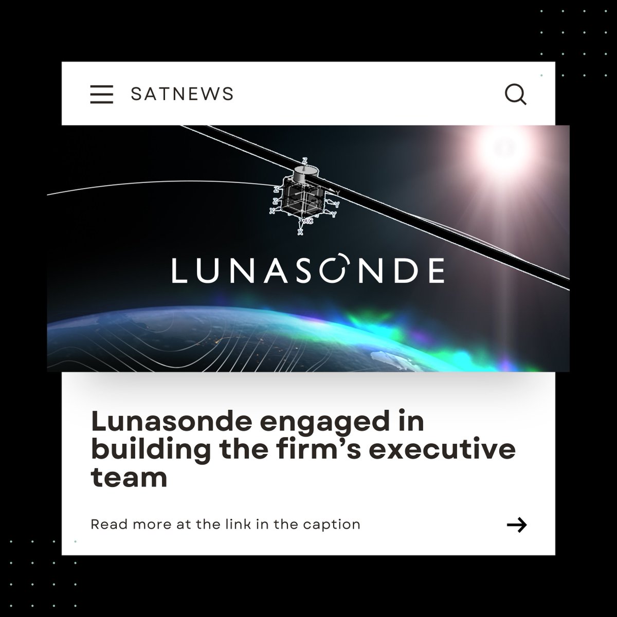 Fueling growth at Lunasonde with strategic team expansion. Our commitment to advancing resource exploration from space takes a significant leap forward. <a href="/KellyMaloney253/">KellyMaloney</a> @edithcariaso 🛰️🌐 #Lunasonde #seetheunseen
Read the full article here: 
news.satnews.com/2024/03/05/lun…