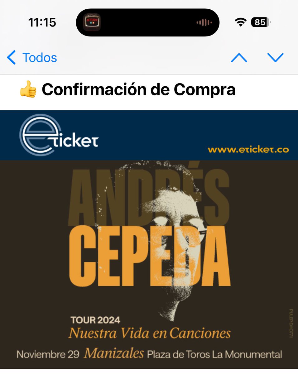 Mi día empezó tan feliz que voy a poder llevar a mi mamá a ver a nuestro favorito 🥰 <a href="/andrescepeda/">Andrés Cepeda</a>