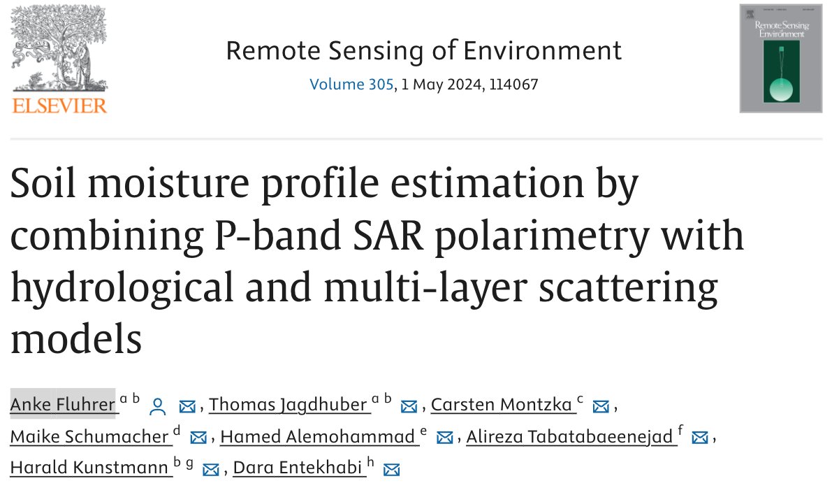 Can we estimate estimate continuous #SoilMoisture profiles more accurately by combining #SAR observations and #hydrological simulations?

Check out the answer in our new paper led by Anke Fluhrer.

sciencedirect.com/science/articl…