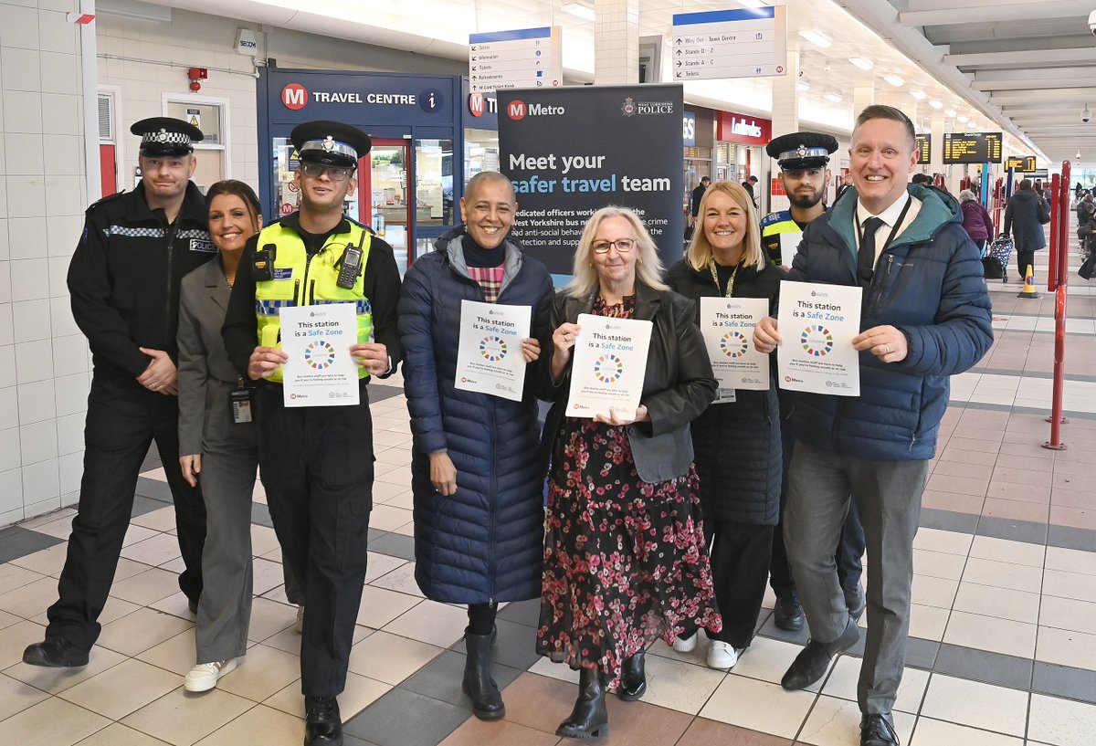 Safe Zones have launched in every staffed bus station in West Yorkshire!

Anyone who feels unsafe can now turn to specially trained members of staff for support.

The announcement joined the launch of the “regional mission” for a “Safe” West Yorkshire.

🔗westyorks-ca.gov.uk/all-news-and-b…