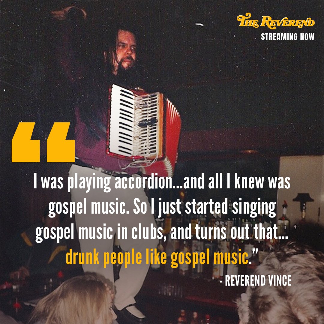 Reverend Vince always wins over the crowd, there’s no other show like his 25 year residency.
THE REVEREND is the story of how <a href="/reverendvince/">Rev. Vince Anderson</a> &amp; The Love Choir formed a community through music. Watch the THE REVEREND now on <a href="/PrimeVideo/">Prime Video</a> &amp; <a href="/Criterion/">Criterion Collection</a>! 
tinyurl.com/2x63uhwu